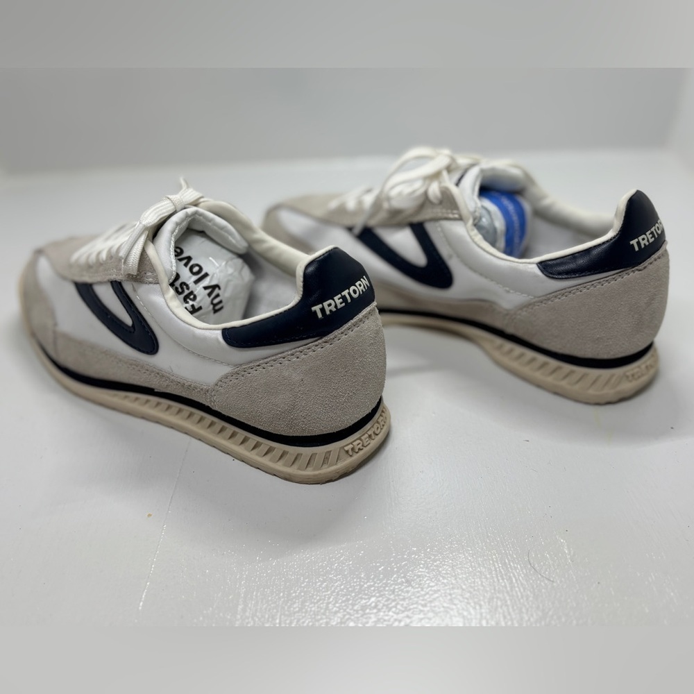 Tretorn Nylite Sneakers Women’s 8 White Gray Suede Leather Casual Retro Trainer - Picture 6 of 14